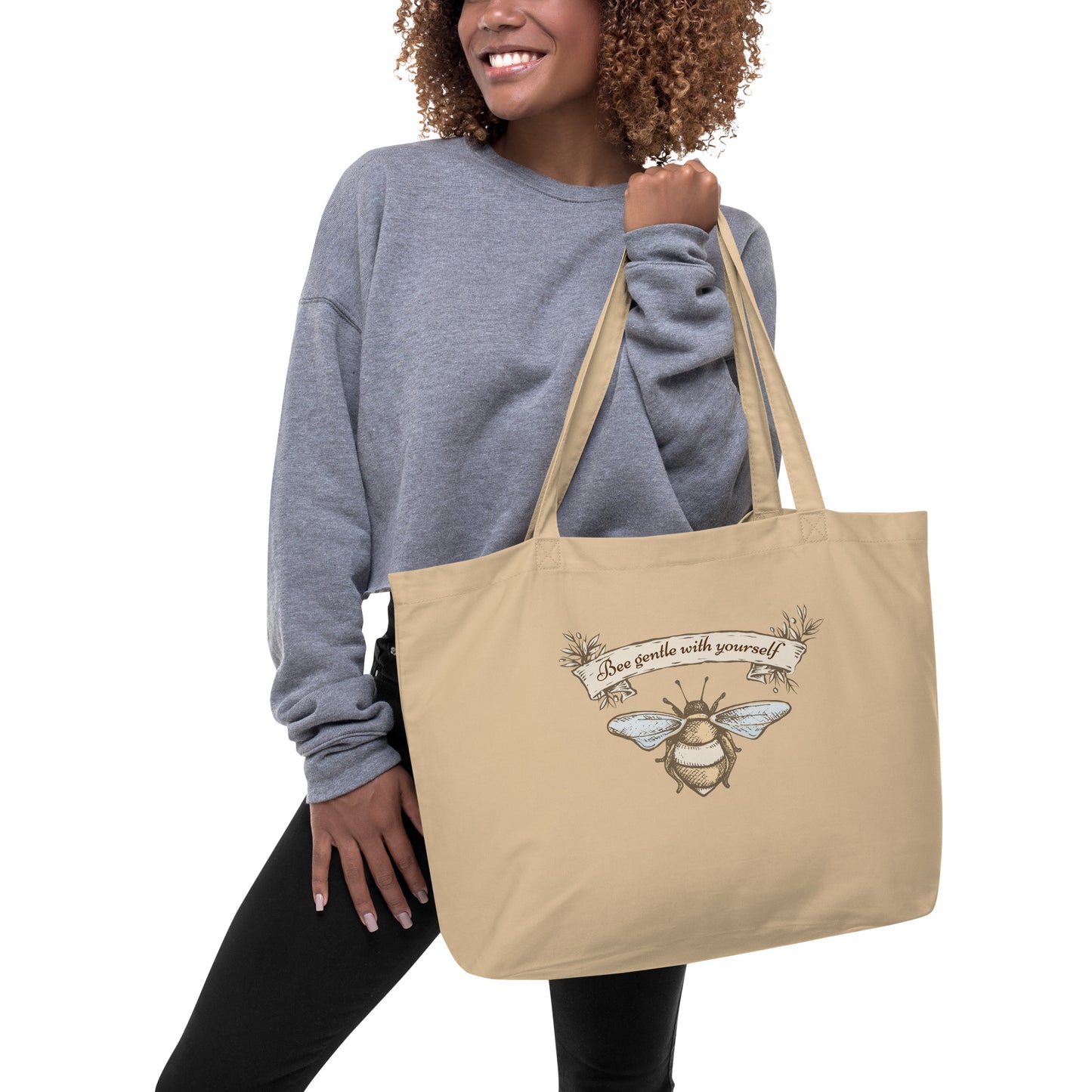 Large Organic Bee Gentle With Yourself Tote Bag